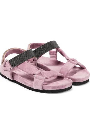 Brunello Cucinelli Embellished suede sandals