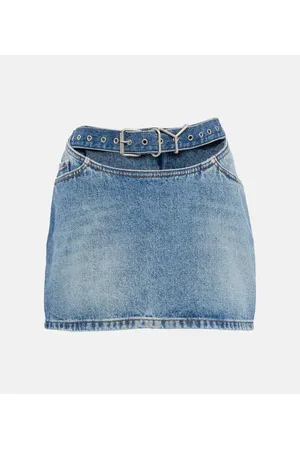 Y / PROJECT Cut-out denim miniskirt