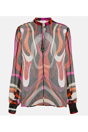 Puccini Marmo silk chiffon blouse