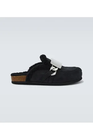 J.W.Anderson Plaque chain suede mules