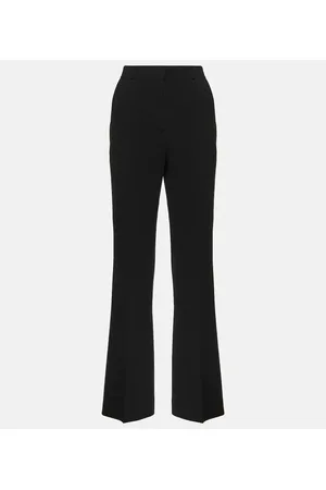 Totême High-rise pleated crÃªpe flared pants