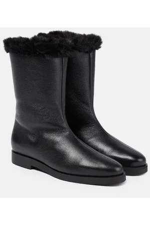 Totême Faux fur-lined leather ankle boots