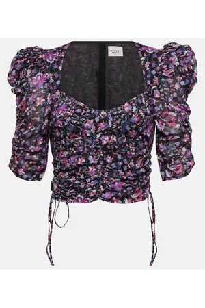 Marant Etoile Galaor floral cotton crop top