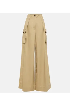 CO Tton twill wide-leg cargo pants