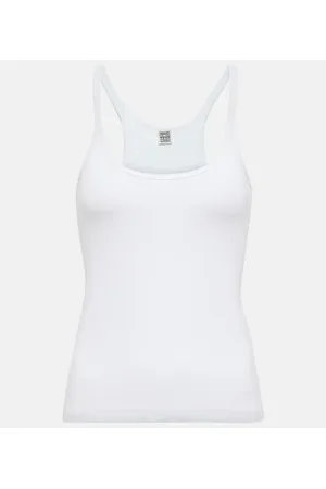 Totême Cotton-blend racerback tank top