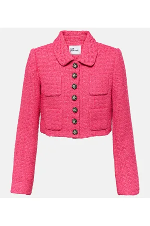 Self-Portrait Cropped bouclÃ© jacket
