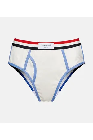 Thom Browne Oxford Stripe cotton and silk briefs