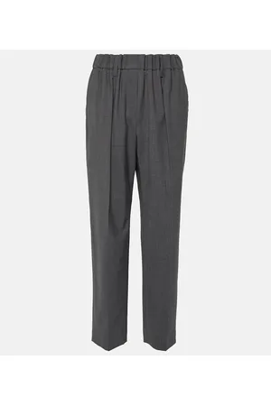 Brunello Cucinelli Mid-rise wool-blend straight pants