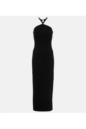 RE/DONE Ribbed-knit cotton-blend midi dress