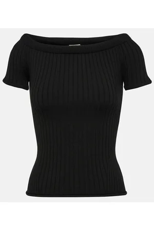 Khaite Ricki off-the-shoulder wool-blend top