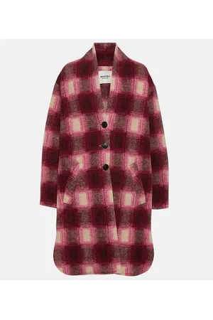 Marant Etoile Gabriel checked wool-blend coat