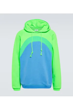ERL Rainbow bouclÃ© trimmed cotton hoodie