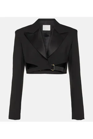 DION LEE Buckle-detail cropped blazer