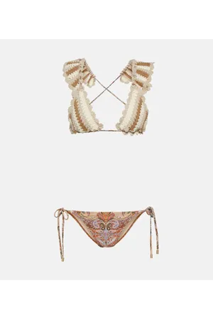 ZIMMERMANN Devi printed crochet bikini