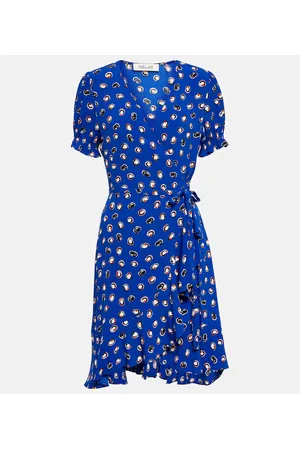 Diane von Furstenberg Emilia printed wrap minidress