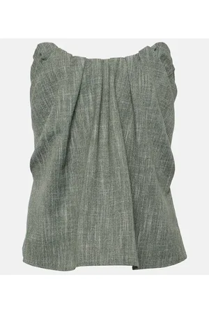CO Gathered wool-blend top