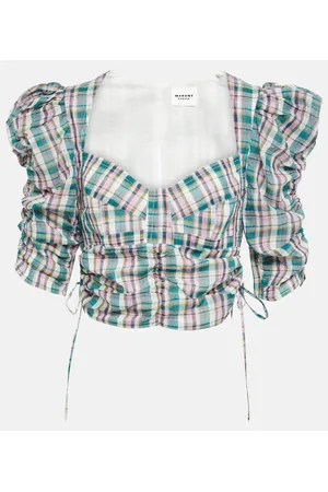 Marant Etoile Galaor checked cotton crop top