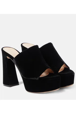 Gianvito Rossi Holly velvet platform mules