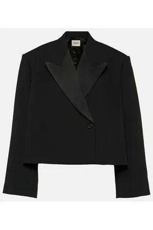 Khaite Raymond cropped satin blazer