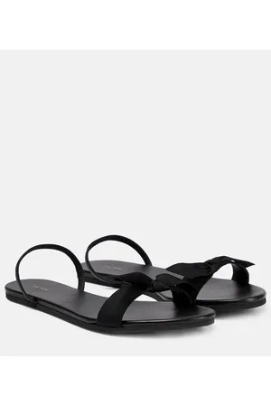 The Row Bow leather slingback sandals