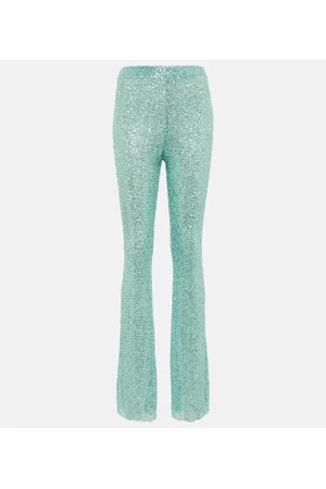 Self-Portrait Beaded high-rise flared pants
