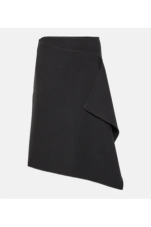 The Row Bartellina draped cashmere midi skirt