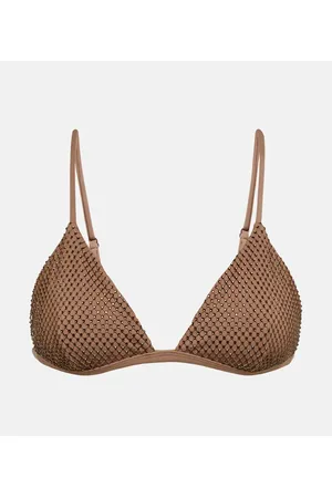 Simkhai Joelle crystal-embellished bikini top