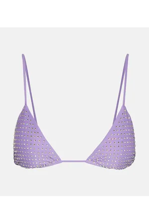 Self-Portrait Embellished bikini top