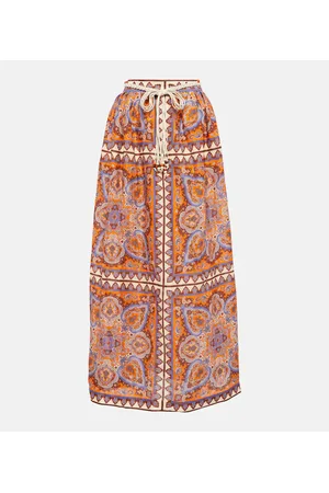 ZIMMERMANN Halcyon printed linen maxi skirt