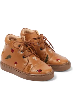 Petit Nord Embroidered lace-up leather shoes
