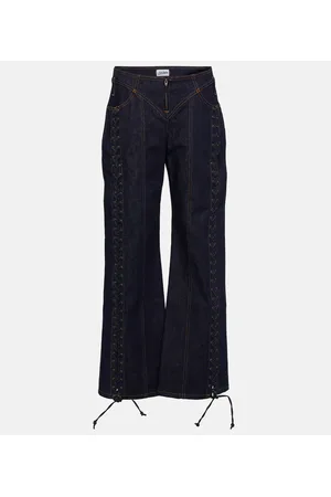Jean Paul Gaultier Lace-up low-rise bootcut jeans
