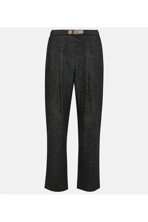 Brunello Cucinelli Pleated mid-rise straight pants