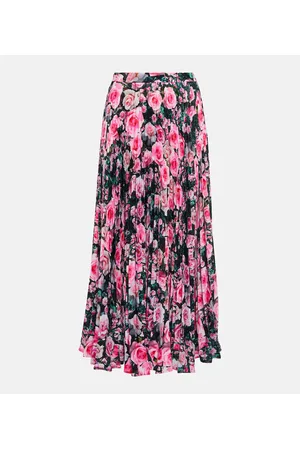 Christopher Kane Floral high-rise pleated midi skirt
