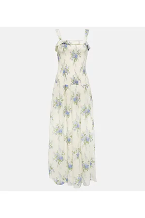 LOVESHACKFANCY Bello shirred cotton maxi dress