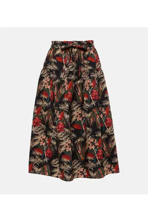 ULLA JOHNSON Fernanda cotton poplin midi skirt