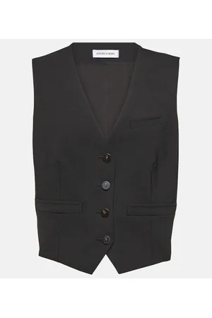 VERONICA BEARD Bennett cropped wool-blend vest