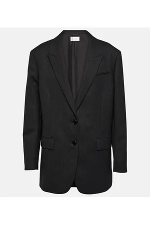The Row Pinstripe single-breasted virgin wool blazer