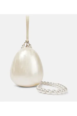 Simone Rocha Egg leather-trimmed clutch