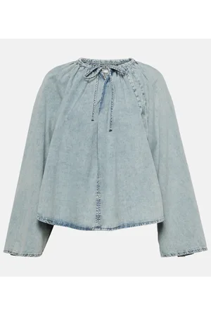 Frame Cotton and linen denim top