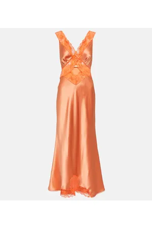 SIR Aries lace-trimmed silk maxi dress