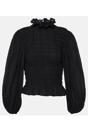 Marant Etoile Idris smocked cotton-blend blouse
