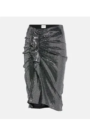 Marant Etoile Dolene ruffled sequined tulle skirt