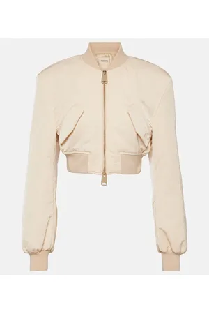 Khaite Reggie cropped satin bomber jacket