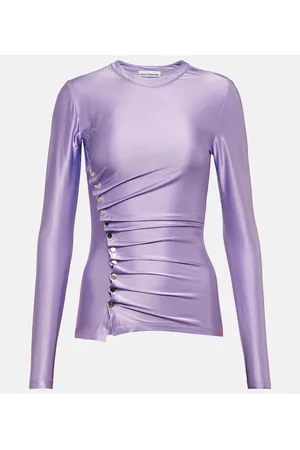 Paco rabanne Gathered satin top
