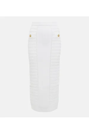 Balmain Embellished knit midi skirt