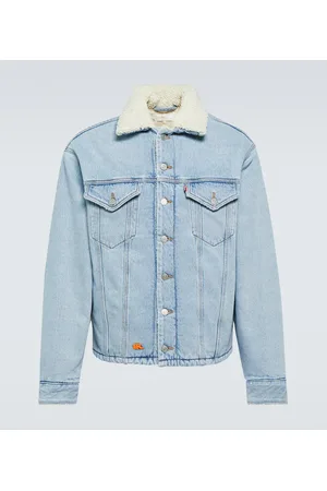 ERL Faux fur-trimmed denim jacket