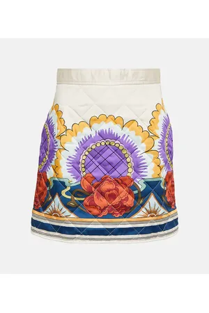 La DoubleJ Edie printed quilted twill miniskirt