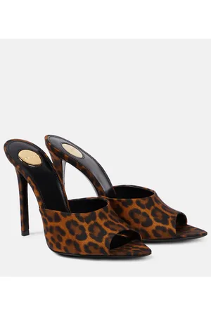 Saint Laurent Goldie 110 leopard-print mules