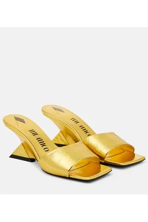 The Attico Cheope laminated leather mules