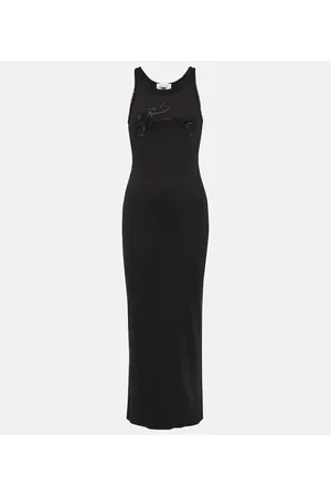 BLUMARINE Logo cotton-blend maxi dress